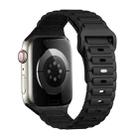 For Apple Watch Series 9 45mm Tri-beads Loop Buckle Silicone Watch Band(Black) - 1