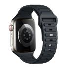 For Apple Watch Series 9 45mm Tri-beads Loop Buckle Silicone Watch Band(Midnight) - 1