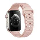 For Apple Watch Series 9 41mm Tri-beads Loop Buckle Silicone Watch Band(Sand Pink) - 1