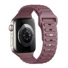 For Apple Watch Series 9 41mm Tri-beads Loop Buckle Silicone Watch Band(Smoky Purple) - 1