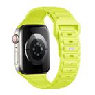 For Apple Watch Series 9 41mm Tri-beads Loop Buckle Silicone Watch Band(Fluorescent Green) - 1