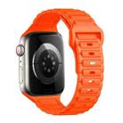 For Apple Watch Series 9 41mm Tri-beads Loop Buckle Silicone Watch Band(Orange) - 1