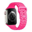 For Apple Watch Ultra 49mm Tri-beads Loop Buckle Silicone Watch Band(Rose Red) - 1