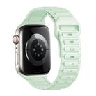 For Apple Watch Series 8 41mm Tri-beads Loop Buckle Silicone Watch Band(Light Mint) - 1