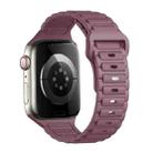 For Apple Watch Series 8 41mm Tri-beads Loop Buckle Silicone Watch Band(Smoky Purple) - 1