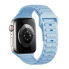 For Apple Watch Series 8 45mm Tri-beads Loop Buckle Silicone Watch Band(Light Blue) - 1