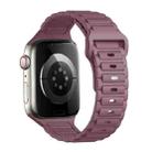 For Apple Watch Series 8 45mm Tri-beads Loop Buckle Silicone Watch Band(Smoky Purple) - 1