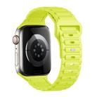 For Apple Watch Series 8 45mm Tri-beads Loop Buckle Silicone Watch Band(Fluorescent Green) - 1