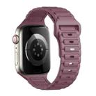 For Apple Watch SE 2022 44mm Tri-beads Loop Buckle Silicone Watch Band(Smoky Purple) - 1