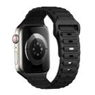 For Apple Watch Series 7 45mm Tri-beads Loop Buckle Silicone Watch Band(Black) - 1