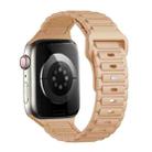 For Apple Watch Series 6 44mm Tri-beads Loop Buckle Silicone Watch Band(Milk Tea) - 1