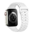 For Apple Watch Series 3 38mm Tri-beads Loop Buckle Silicone Watch Band(White) - 1