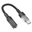 hoco LS37 Spirit Transparent Type-C to 3.5mm Digital Audio Adapter Cable(Black) - 1