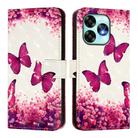 For Umidigi A15 / A15C / A15T 3D Painting Horizontal Flip Leather Phone Case(Rose Butterfly) - 2