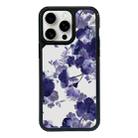 For iPhone 15 Pro Max Exclusive Design Style PC Full Coverage Pattern Phone Case(Purple Watercolor Flowers) - 1