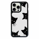 For iPhone 15 Pro Exclusive Design Style PC Full Coverage Pattern Phone Case(Black Cat) - 1