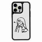 For iPhone 15 Pro Exclusive Design Style PC Full Coverage Pattern Phone Case(Girl) - 1