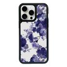 For iPhone 15 Pro Exclusive Design Style PC Full Coverage Pattern Phone Case(Purple Watercolor Flowers) - 1