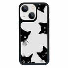 For iPhone 15 Exclusive Design Style PC Full Coverage Pattern Phone Case(Black Cat) - 1