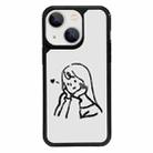 For iPhone 15 Exclusive Design Style PC Full Coverage Pattern Phone Case(Girl) - 1