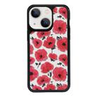 For iPhone 15 Exclusive Design Style PC Full Coverage Pattern Phone Case(Red Watercolor Flowers) - 1