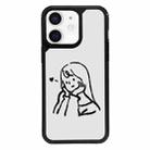 For iPhone 12 Exclusive Design Style PC Full Coverage Pattern Phone Case(Girl) - 1