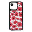 For iPhone XR Exclusive Design Style PC Full Coverage Pattern Phone Case(Red Watercolor Flowers) - 1