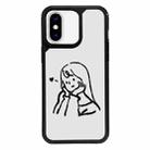 For iPhone XS Max Exclusive Design Style PC Full Coverage Pattern Phone Case(Girl) - 1