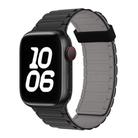 For Apple Watch SE 2023 44mm Tri-beads Magnetic Hoop Silicone Watch Band(Black Grey) - 1