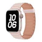 For Apple Watch SE 2023 44mm Tri-beads Magnetic Hoop Silicone Watch Band(Pink Rose Grey) - 1