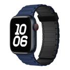 For Apple Watch SE 2023 44mm Tri-beads Magnetic Hoop Silicone Watch Band(Dark Blue Black) - 1