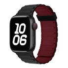 For Apple Watch SE 2023 40mm Tri-beads Magnetic Hoop Silicone Watch Band(Black Wine Red) - 1