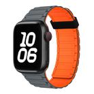 For Apple Watch Ultra 2 49mm Tri-beads Magnetic Hoop Silicone Watch Band(Grey Orange) - 1