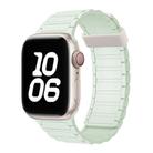 For Apple Watch Series 9 45mm Tri-beads Magnetic Hoop Silicone Watch Band(Light Mint) - 1