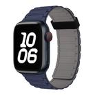 For Apple Watch Series 9 45mm Tri-beads Magnetic Hoop Silicone Watch Band(Indigo Grey) - 1