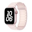 For Apple Watch Series 9 45mm Tri-beads Magnetic Hoop Silicone Watch Band(Bright Pink) - 1