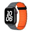 For Apple Watch Series 9 45mm Tri-beads Magnetic Hoop Silicone Watch Band(Grey Orange) - 1