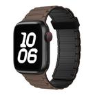 For Apple Watch Series 9 45mm Tri-beads Magnetic Hoop Silicone Watch Band(Chocolate Black) - 1