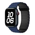 For Apple Watch Series 9 45mm Tri-beads Magnetic Hoop Silicone Watch Band(Dark Blue Black) - 1