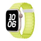 For Apple Watch Series 9 45mm Tri-beads Magnetic Hoop Silicone Watch Band(Fluorescent Green) - 1