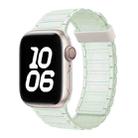 For Apple Watch Series 9 41mm Tri-beads Magnetic Hoop Silicone Watch Band(Light Mint) - 1
