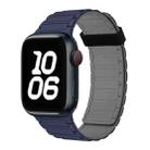 For Apple Watch Series 9 41mm Tri-beads Magnetic Hoop Silicone Watch Band(Indigo Grey) - 1