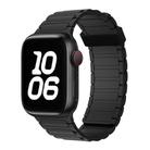 For Apple Watch Series 9 41mm Tri-beads Magnetic Hoop Silicone Watch Band(Black) - 1