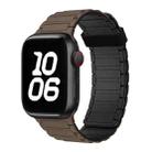 For Apple Watch Series 9 41mm Tri-beads Magnetic Hoop Silicone Watch Band(Chocolate Black) - 1