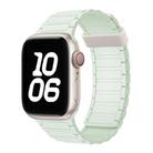 For Apple Watch Series 8 41mm Tri-beads Magnetic Hoop Silicone Watch Band(Light Mint) - 1