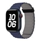 For Apple Watch Series 8 45mm Tri-beads Magnetic Hoop Silicone Watch Band(Indigo Grey) - 1