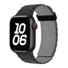 For Apple Watch SE 2022 44mm Tri-beads Magnetic Hoop Silicone Watch Band(Black Grey) - 1