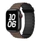 For Apple Watch SE 2022 44mm Tri-beads Magnetic Hoop Silicone Watch Band(Chocolate Black) - 1