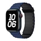 For Apple Watch SE 2022 44mm Tri-beads Magnetic Hoop Silicone Watch Band(Dark Blue Black) - 1