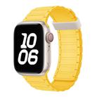 For Apple Watch SE 2022 44mm Tri-beads Magnetic Hoop Silicone Watch Band(Yellow) - 1